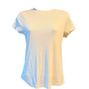 A NEW DAY Ribbed Short Sleeve Layering Essential Tee‎ Shirt Light Yellow Small